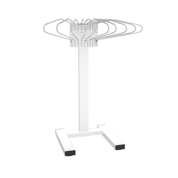 Mobile Multiple Apron Hanger with 10 Swing Arms