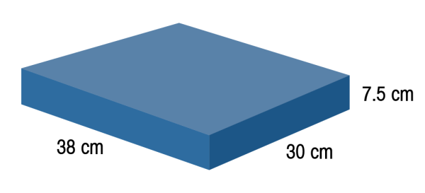 Large Rectangle - Covered Positioning Foam - 38 x 30 x 7.5 cm