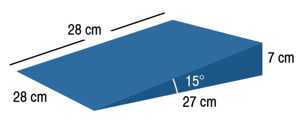 Ramp 15deg - Covered Positioning Foam - 27 x 28 x 7 cm