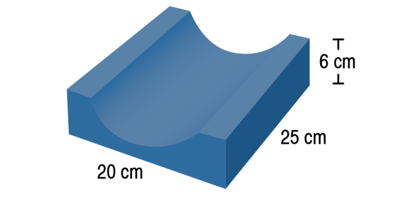 Head Support Channel - Covered Positioning Foam - 25 x 20 x 6cm