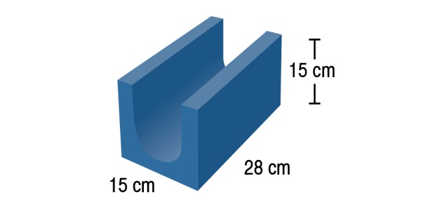 Elevated Leg - Covered Positioning Foam - 28 x 15 x 15 cm