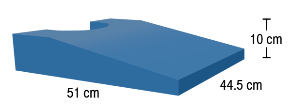 TV Wedge - Covered Positioning Foam - 51 x 45 x 10 cm