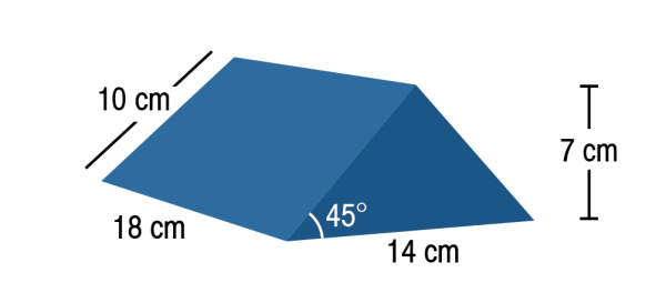 Wedge, 45deg, Sml 18 x 14 x 10 cm