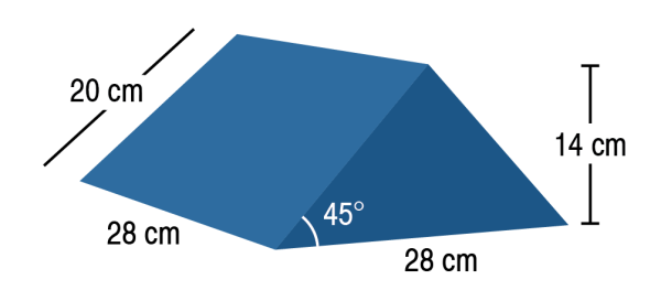 Medium Wedge 45° - Covered Positioning Foam - 28 x 28 x 14 cm
