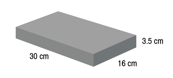 Small Rectangle - Raw Foam - 30 x 16 x 3.5 cm