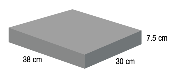 Large Rectangle - Raw Foam -38 x 30 x 7.5 cm