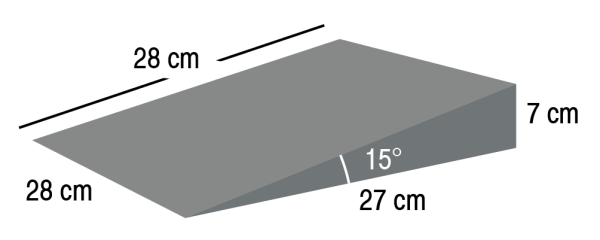 Ramp 15deg - Raw Foam - 27 x 28 x 7 cm
