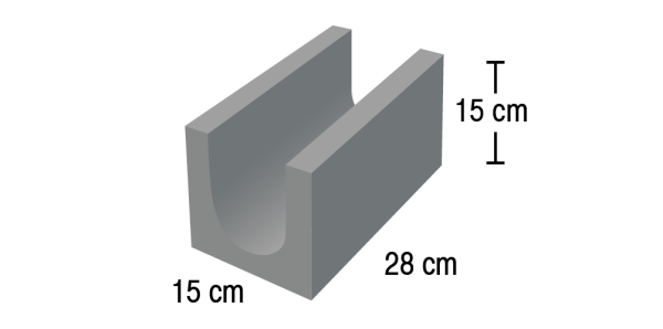 Elevated Leg - Raw Foam - 28 x 15 x 15 cm