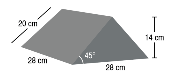 Med Wedge 45deg - Raw Foam - 28 x 28 x 14 cm