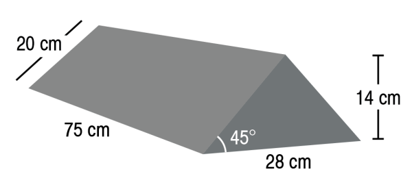 Long Wedge 45deg - Raw Foam - 75 x 28 x 14 cm
