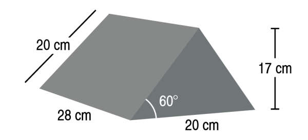 Wedge 60deg - Raw Foam - 28 x 20 x 17 cm